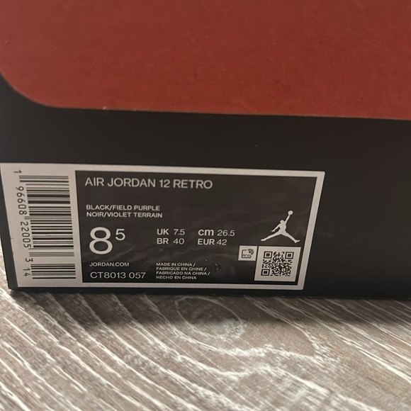 Air Jordan 12 Retro Field Purple Mens 8.5 New with box - Picture 4 of 6